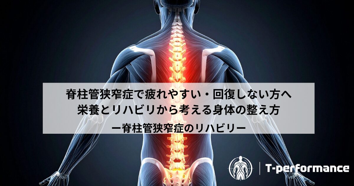 脊柱管狭窄症で疲れやすい・回復しない方へ｜栄養とリハビリから考える身体の整え方｜静岡のリハビリ・コンディショニングラボ｜T-performance
