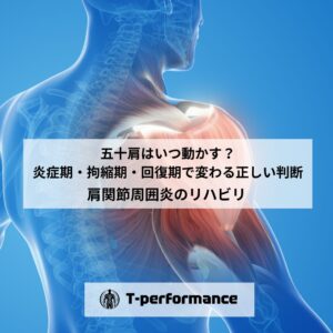 五十肩はいつ動かす？炎症期・拘縮期・回復期で変わる正しい判断｜静岡のリハビリ・コンディショニングラボ｜T-performance